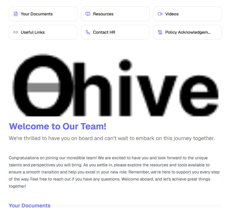 A branded welcome board for a new hire